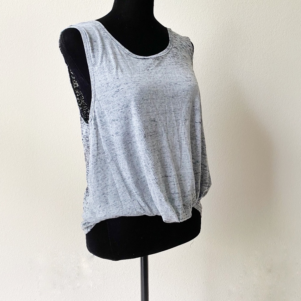NWOT SIVA Heather Gray Twist Tie Front Top Size M